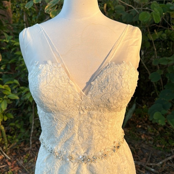 Watters Bridal Gown, style 9077B, drop waist, full skirt, size 10 - Picture 4 of 8